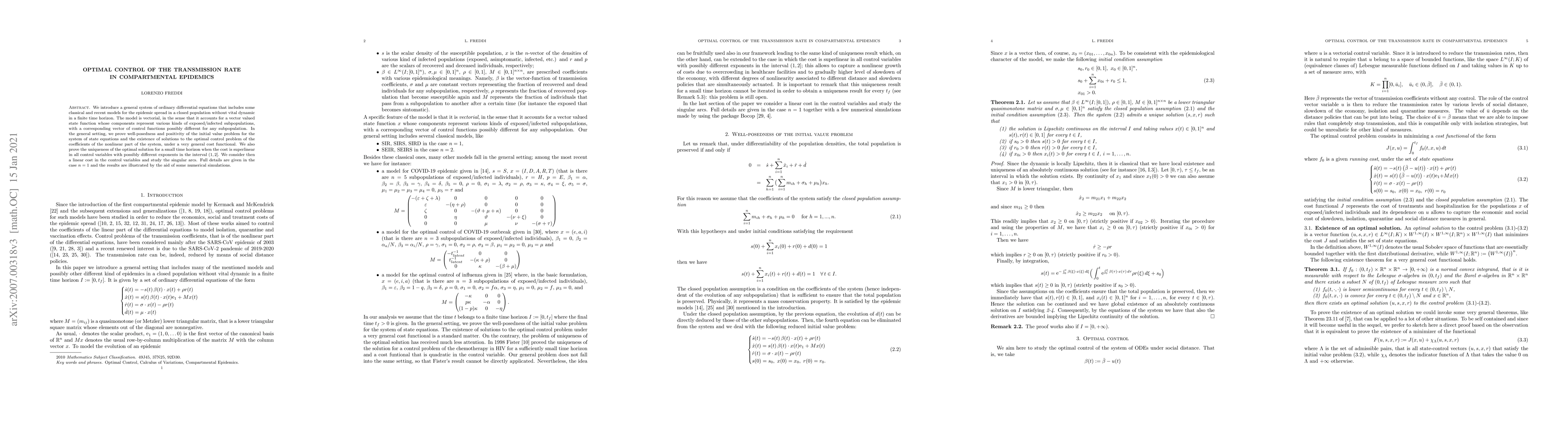 Thumbnail for Optimal control of the transmission rate in compartmental epidemics