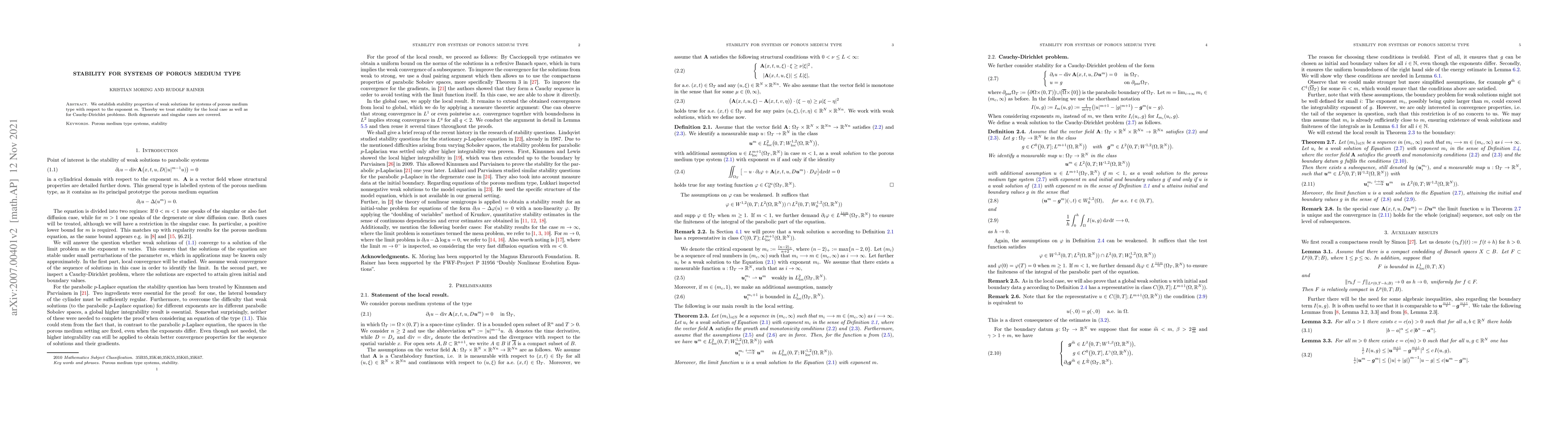 Thumbnail for Stability for systems of porous medium type