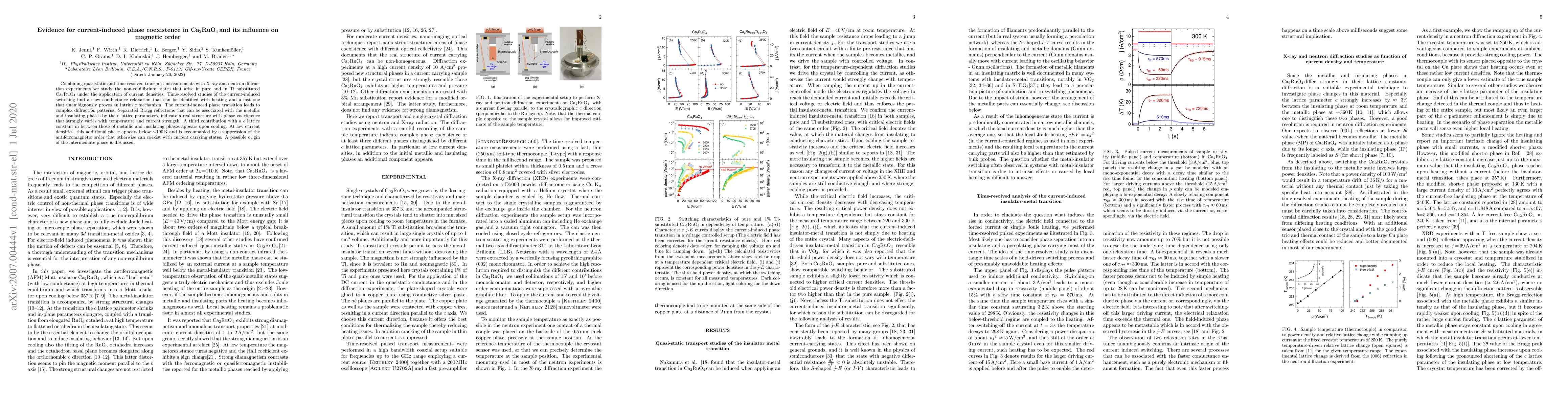 Thumbnail for Evidence for current-induced phase coexistence in Ca$_{2}$RuO$_{4}$ and
  its influence on magnetic order