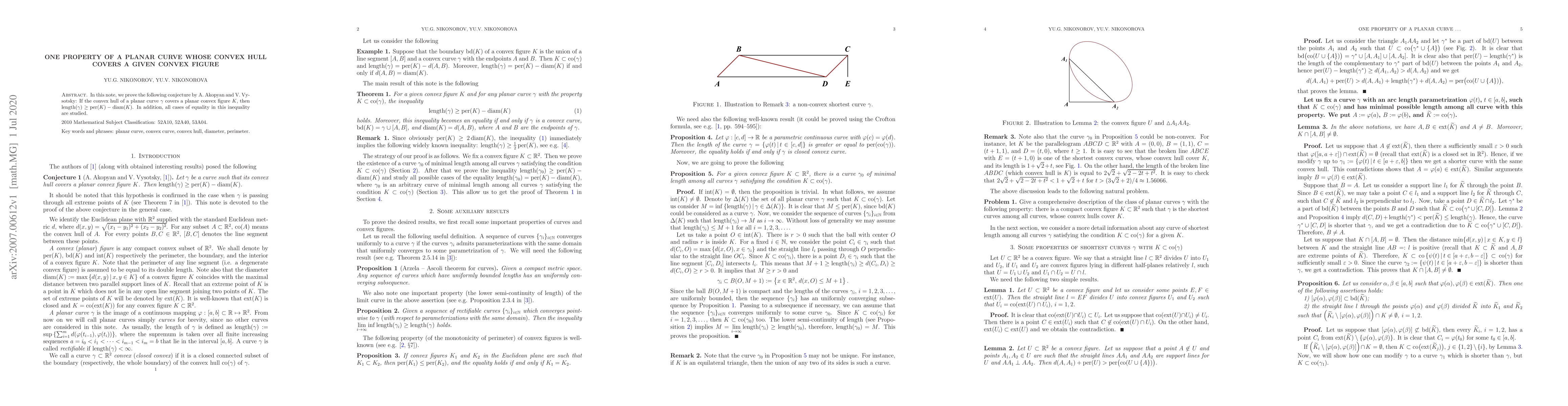 Thumbnail for One property of a planar curve whose convex hull covers a given convex
  figure