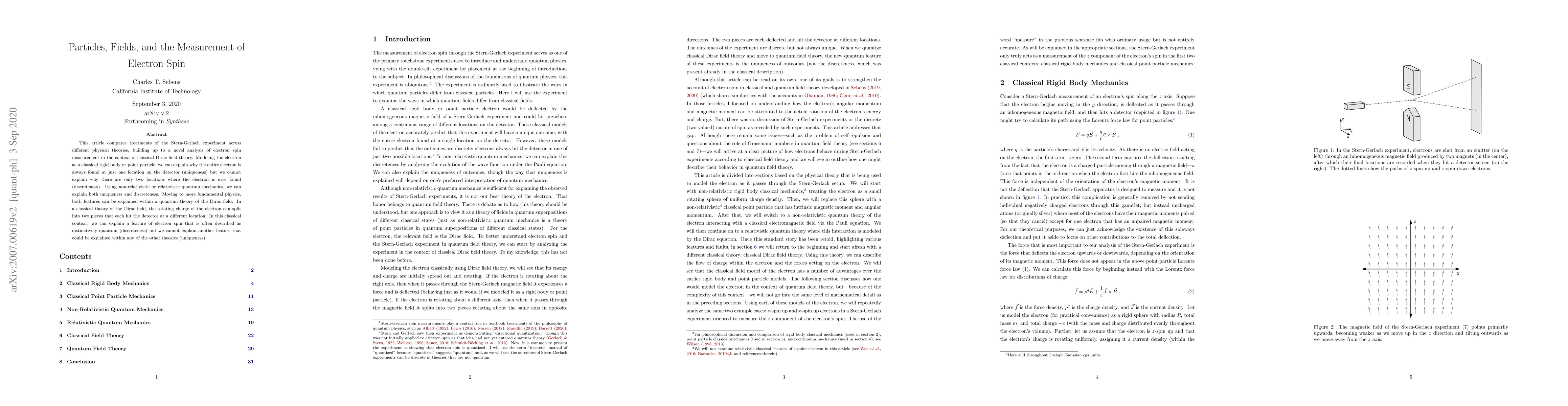 Thumbnail for Particles, Fields, and the Measurement of Electron Spin