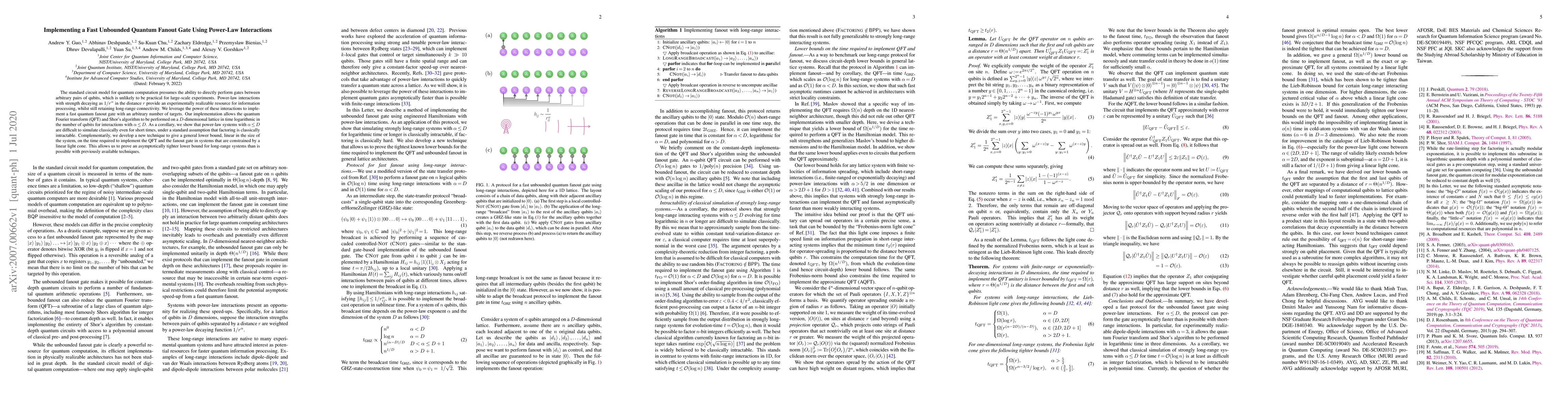 Thumbnail for Implementing a Fast Unbounded Quantum Fanout Gate Using Power-Law
  Interactions