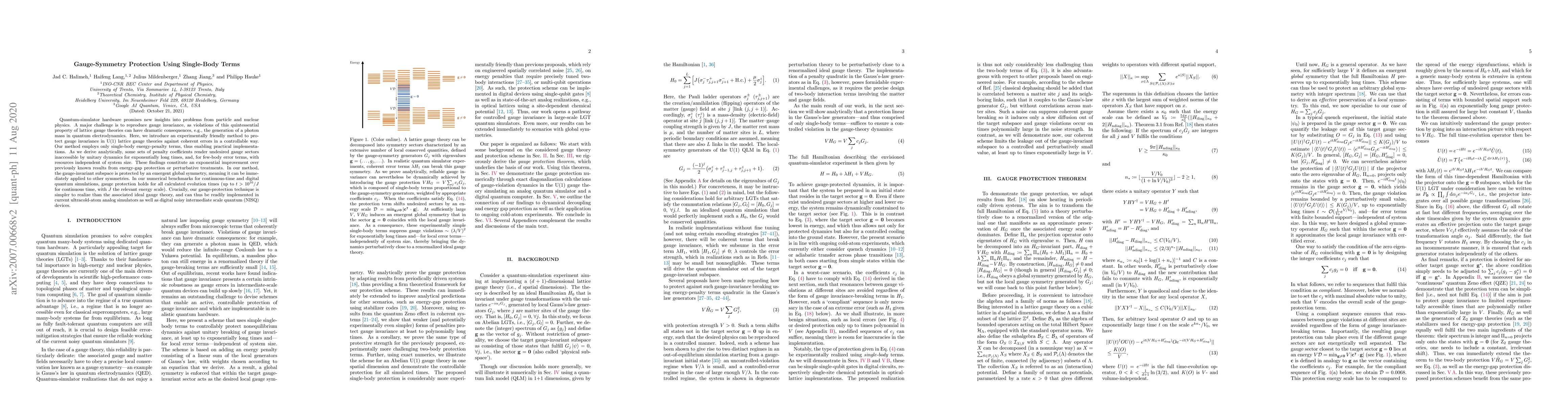 Thumbnail for Gauge-Symmetry Protection Using Single-Body Terms