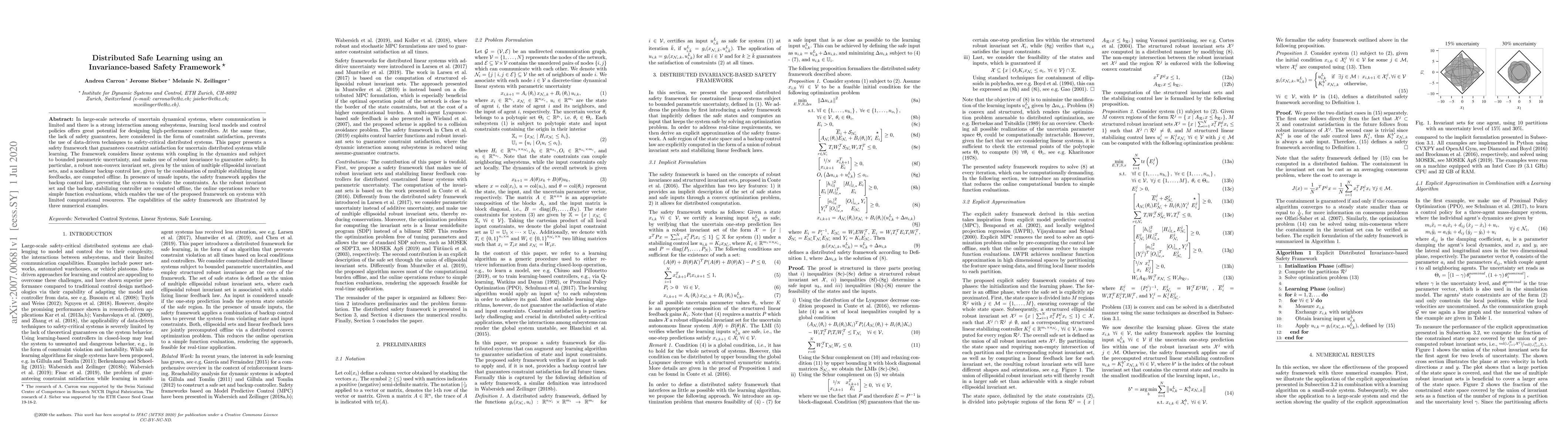 Thumbnail for Distributed Safe Learning using an Invariance-based Safety Framework