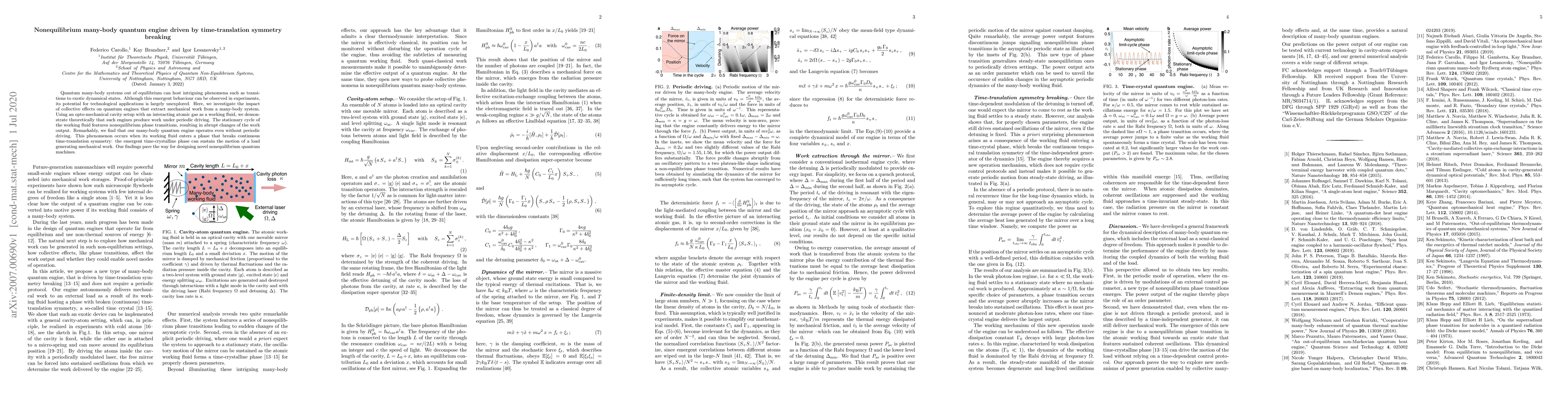 Thumbnail for Nonequilibrium many-body quantum engine driven by time-translation
  symmetry breaking