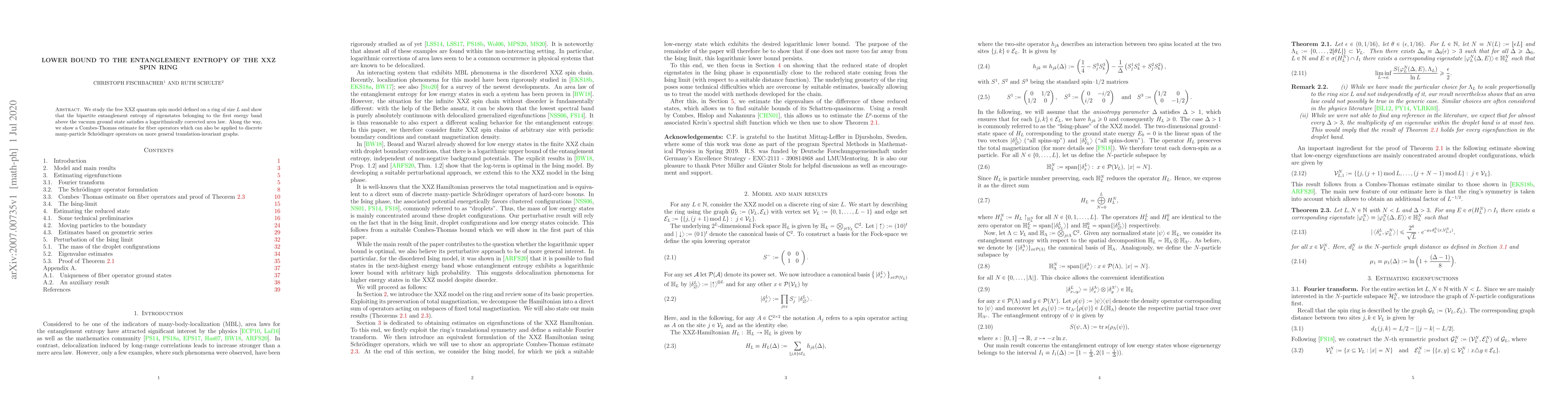 Thumbnail for Lower Bound to the Entanglement Entropy of the XXZ Spin Ring