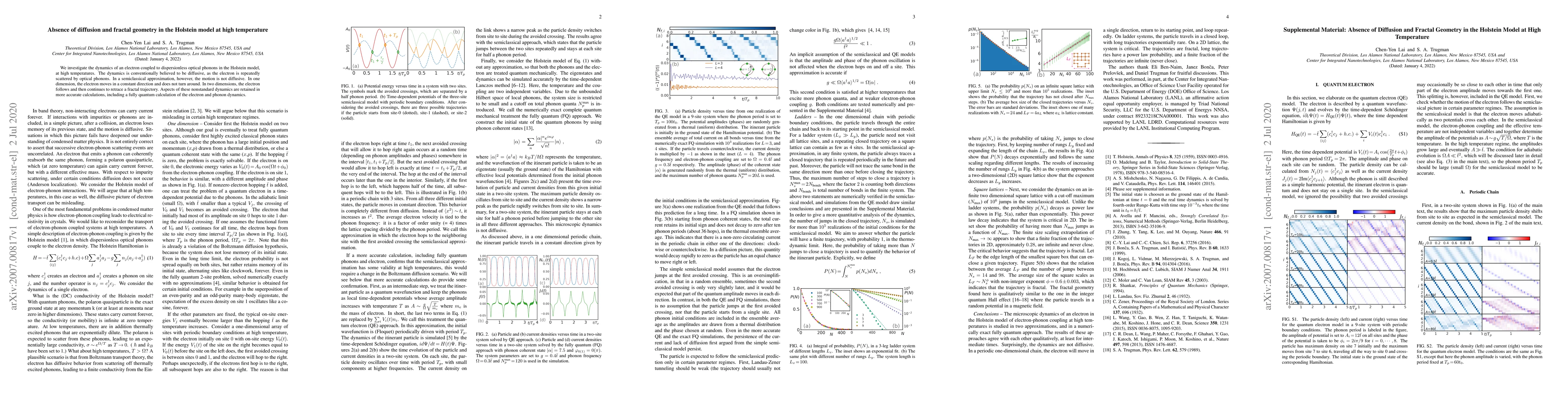 Thumbnail for Absence of diffusion and fractal geometry in the Holstein model at high
  temperature