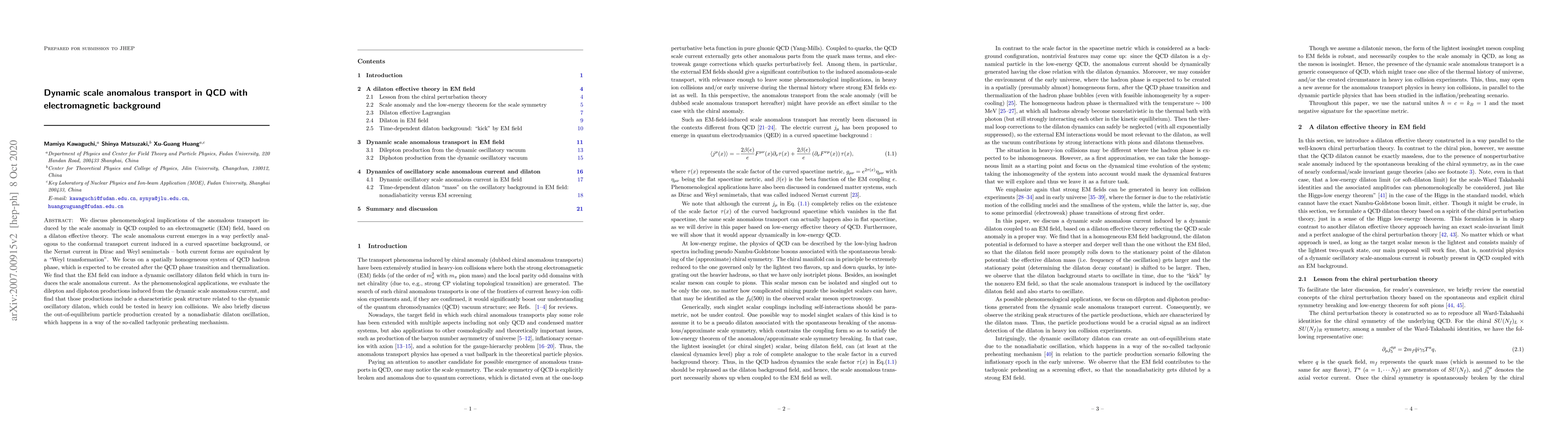 Thumbnail for Dynamic scale anomalous transport in QCD with electromagnetic background