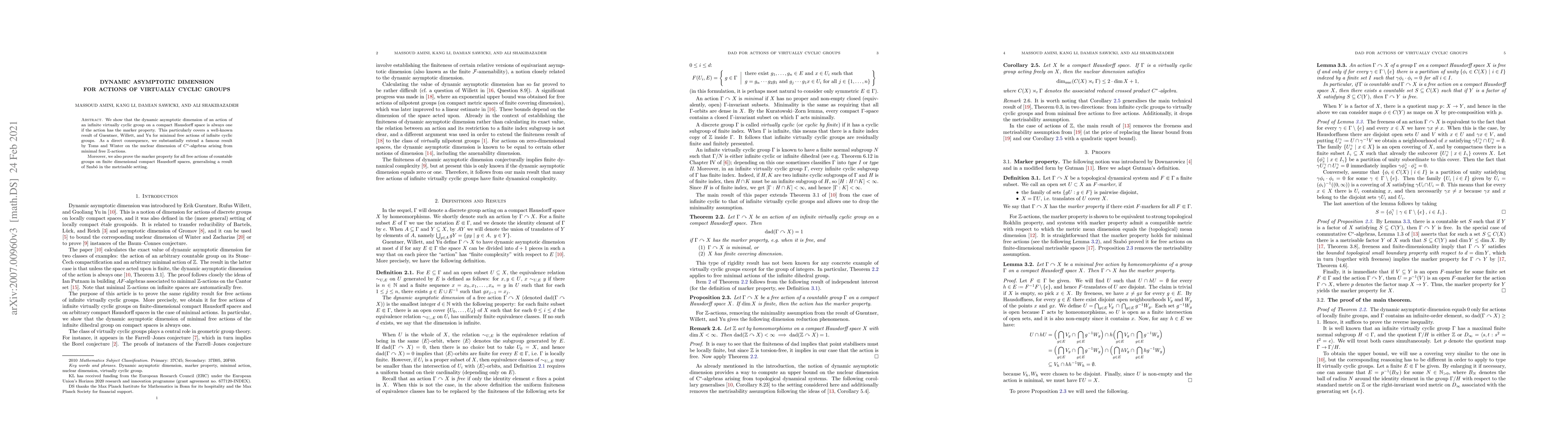 Thumbnail for Dynamic asymptotic dimension for actions of virtually cyclic groups