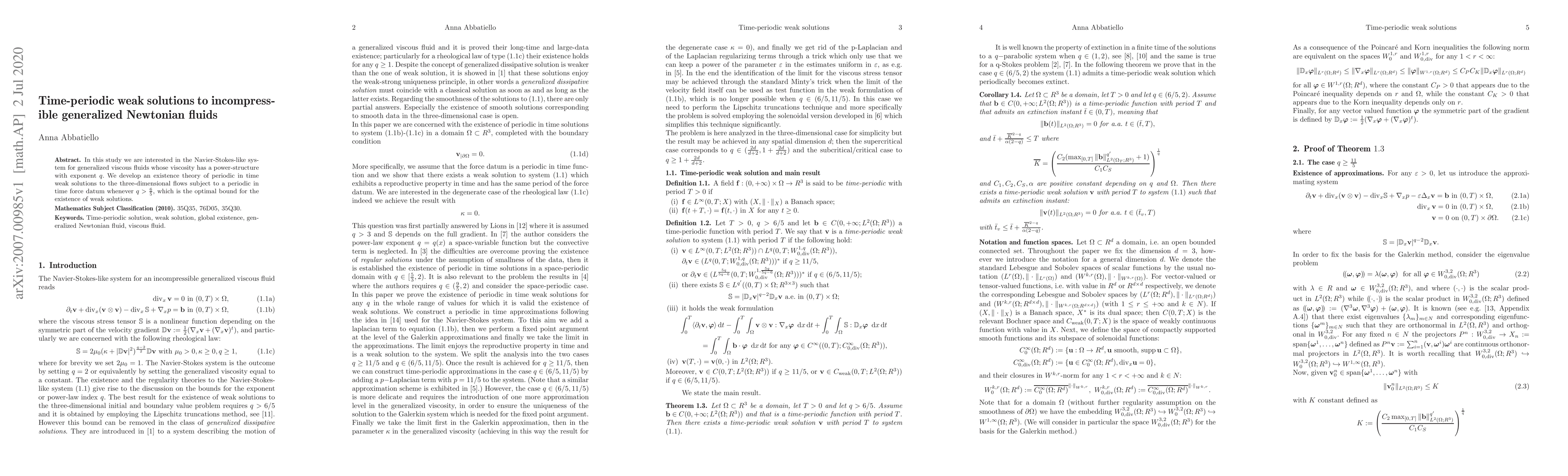 Thumbnail for Time-periodic weak solutions to incompressible generalized Newtonian
  fluids