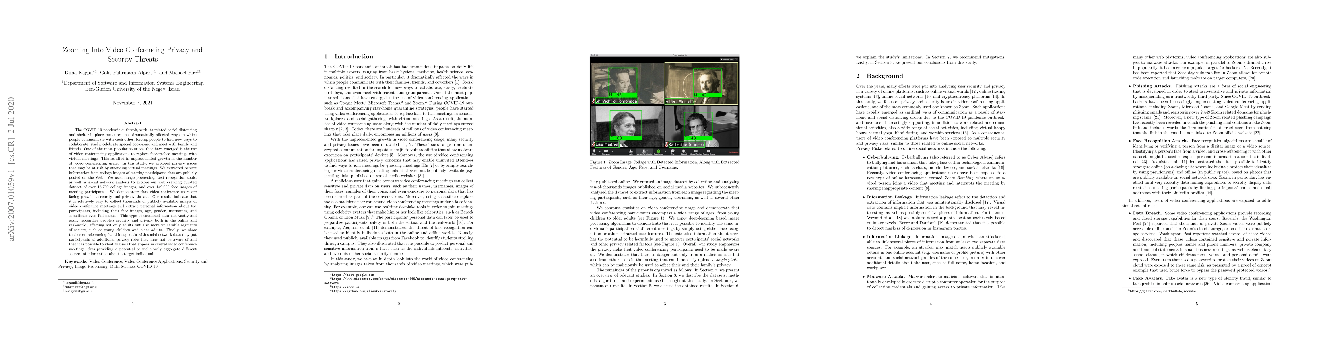 Thumbnail for Zooming Into Video Conferencing Privacy and Security Threats