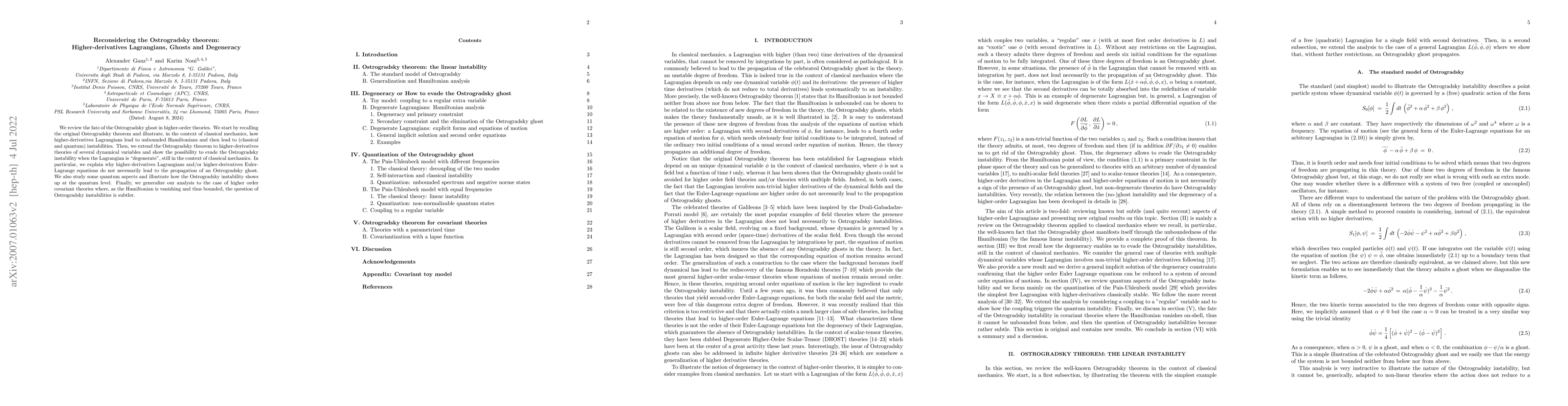 Thumbnail for Reconsidering the Ostrogradsky theorem: Higher-derivatives Lagrangians,
  Ghosts and Degeneracy