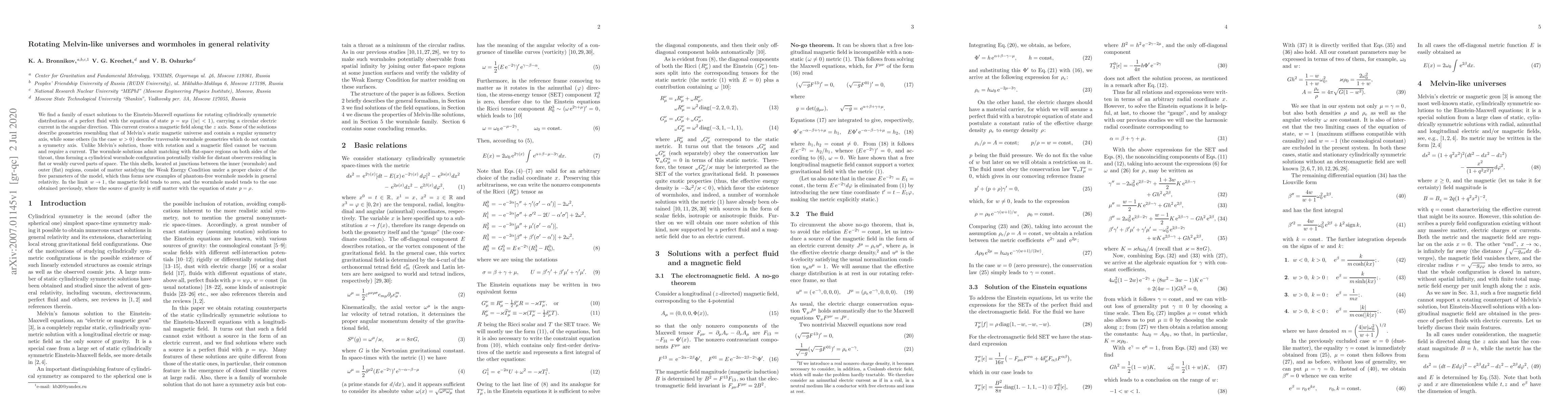 Thumbnail for Rotating Melvin-like universes and wormholes in general relativity