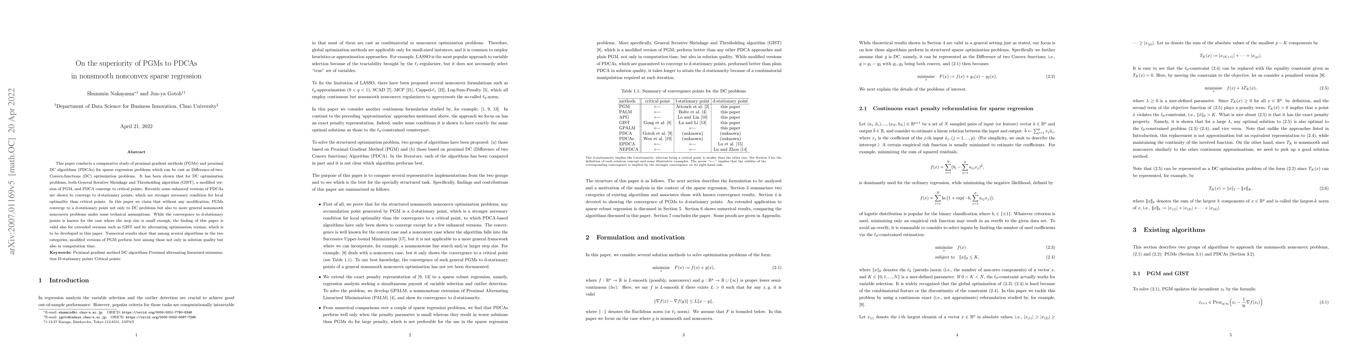 Thumbnail for On the superiority of PGMs to PDCAs in nonsmooth nonconvex sparse
  regression