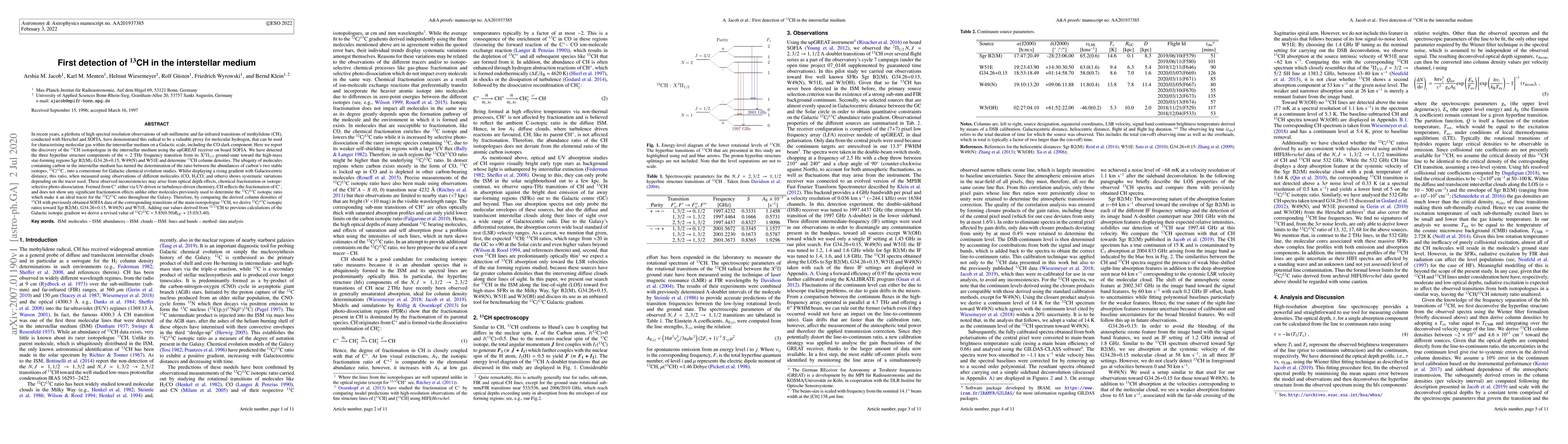 Thumbnail for First detection of 13CH in the interstellar medium