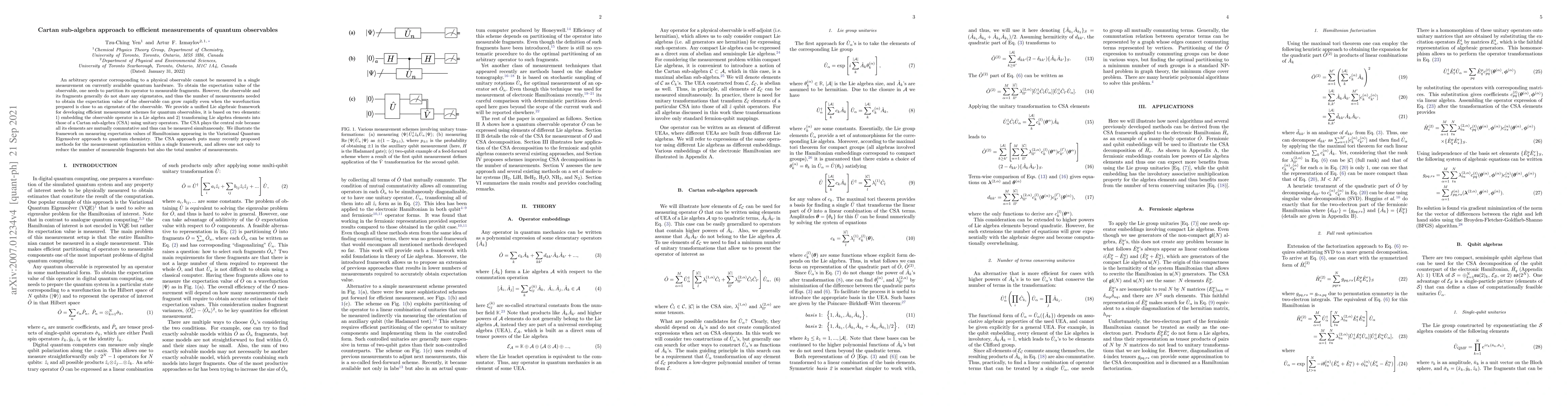 Thumbnail for Cartan sub-algebra approach to efficient measurements of quantum
  observables