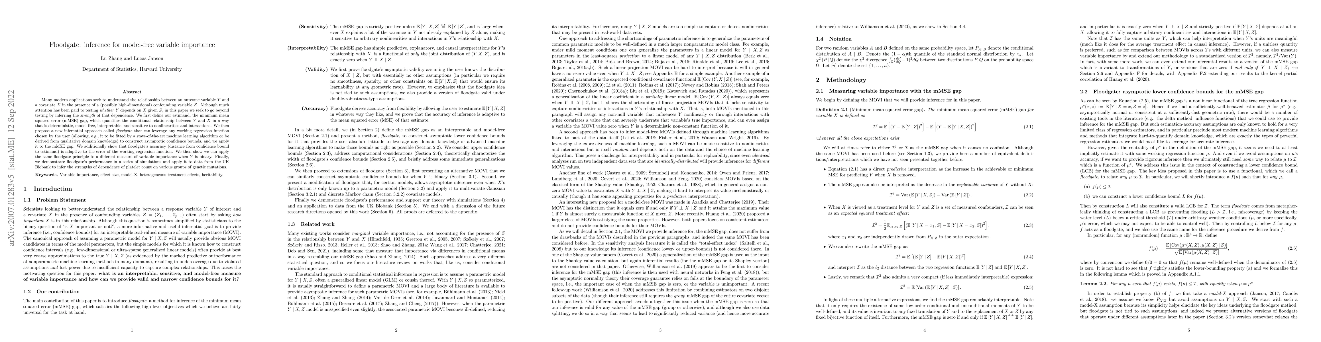 Thumbnail for Floodgate: inference for model-free variable importance