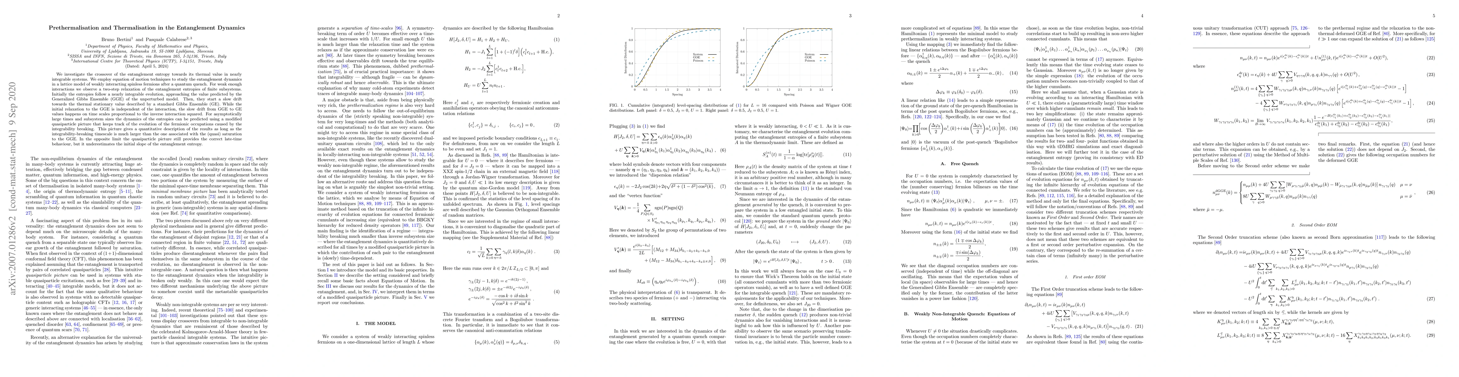 Thumbnail for Prethermalisation and Thermalisation in the Entanglement Dynamics
