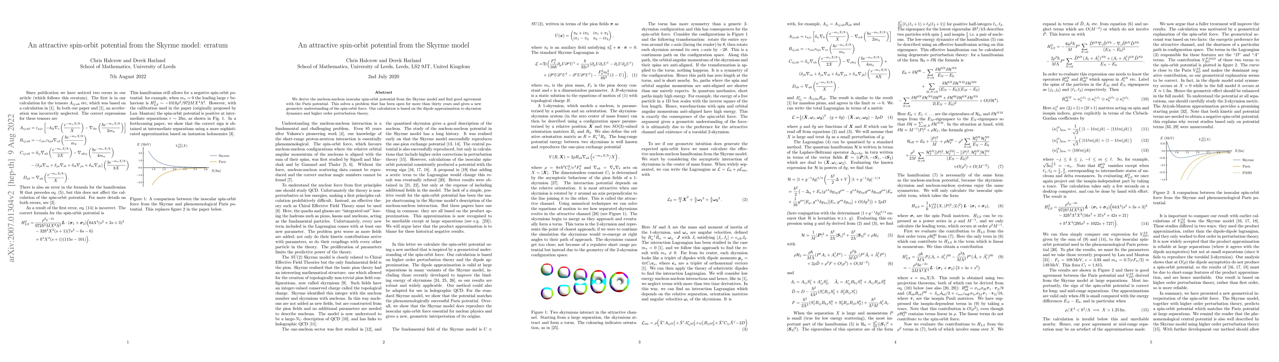 Thumbnail for An attractive spin-orbit potential from the Skyrme model