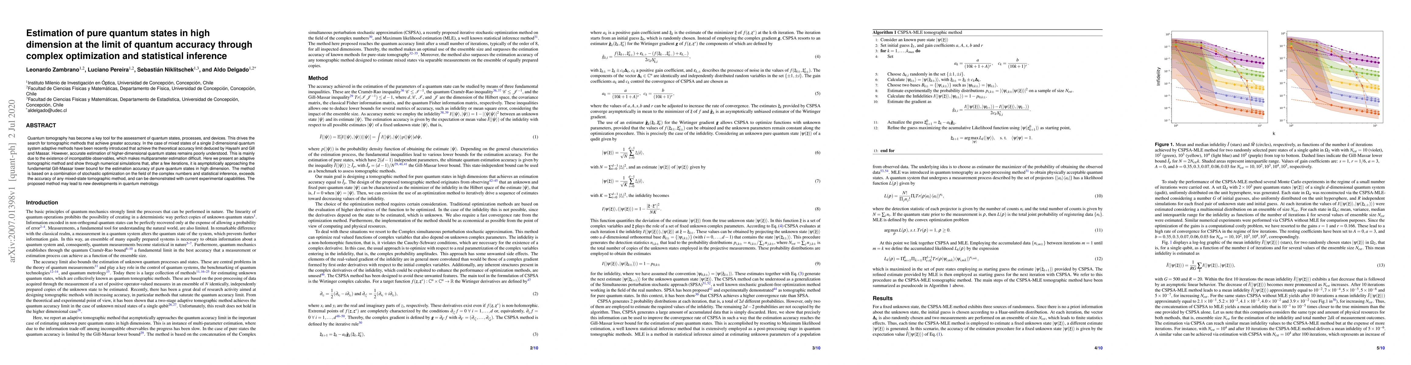 Thumbnail for Estimation of pure quantum states in high dimension at the limit of
  quantum accuracy through complex optimization and statistical inference
