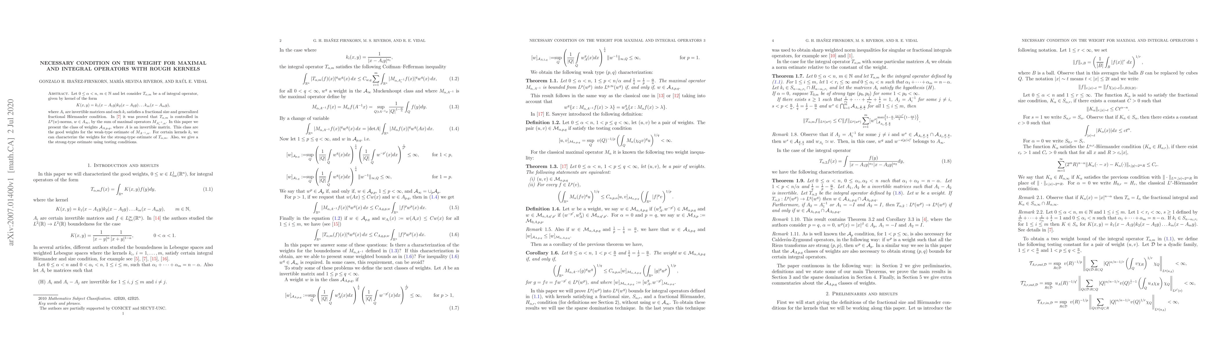 Thumbnail for Necessary condition on the weight for maximal and integral operators
  with rough kernels