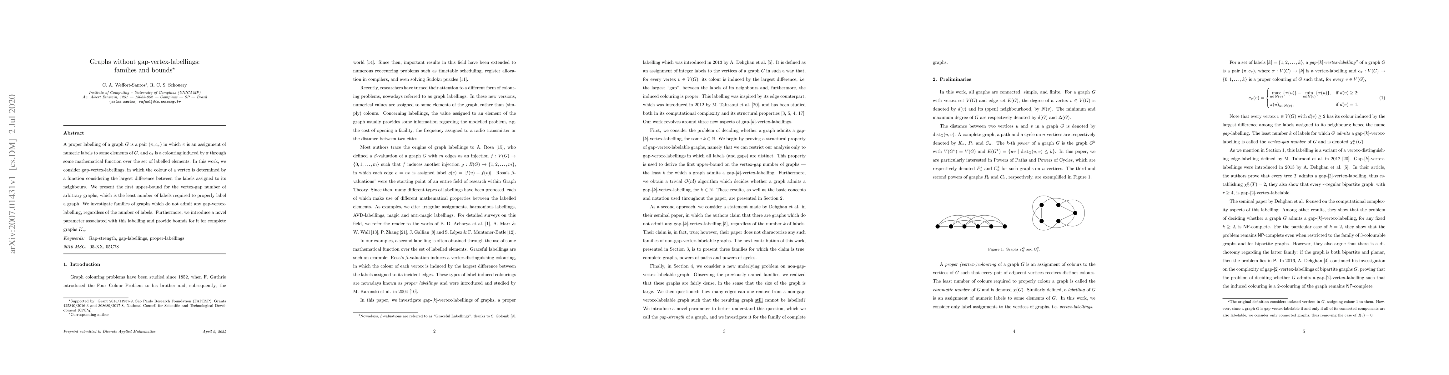 Thumbnail for Graphs without gap-vertex-labellings: families and bounds