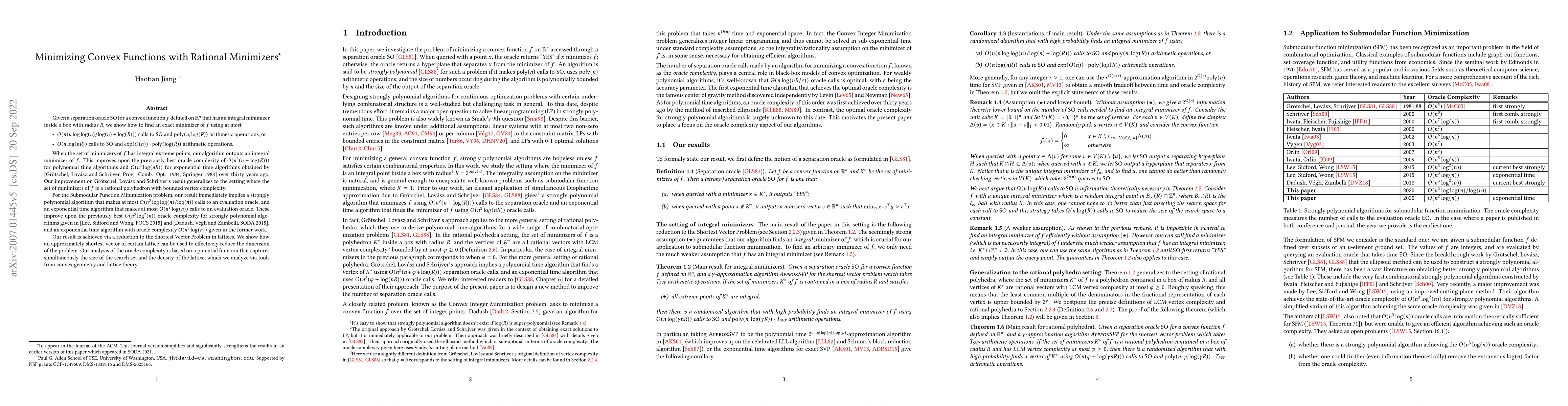 Thumbnail for Minimizing Convex Functions with Rational Minimizers