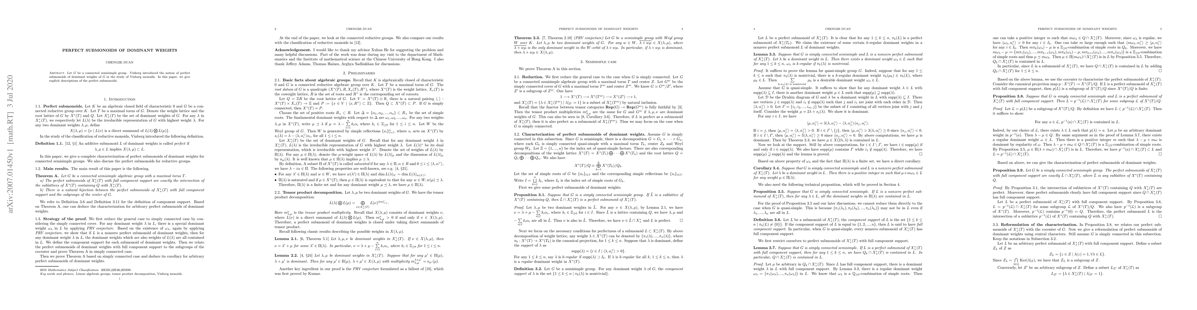 Thumbnail for Perfect submonoids of dominant weights