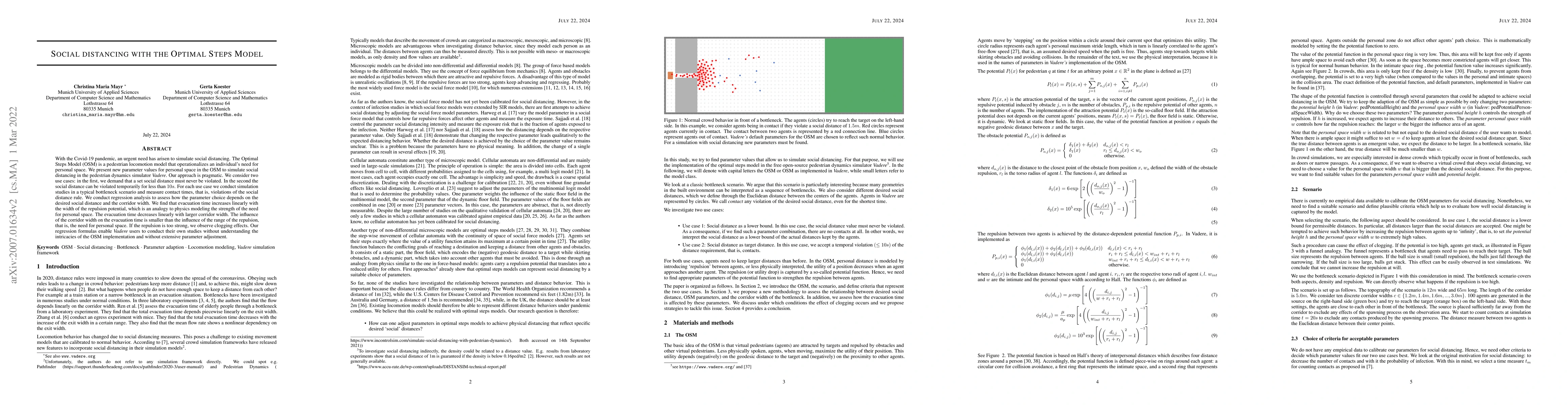 Thumbnail for Social distancing with the Optimal Steps Model