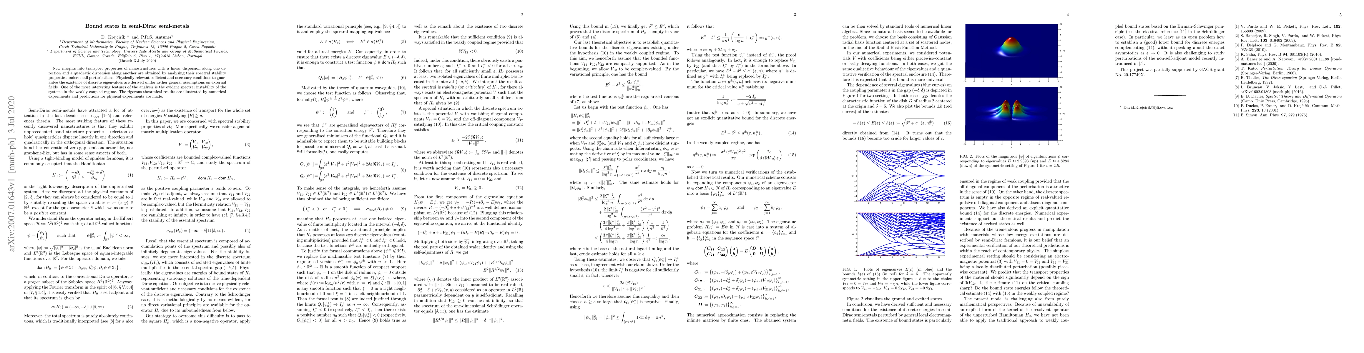 Thumbnail for Bound states in semi-Dirac semi-metals