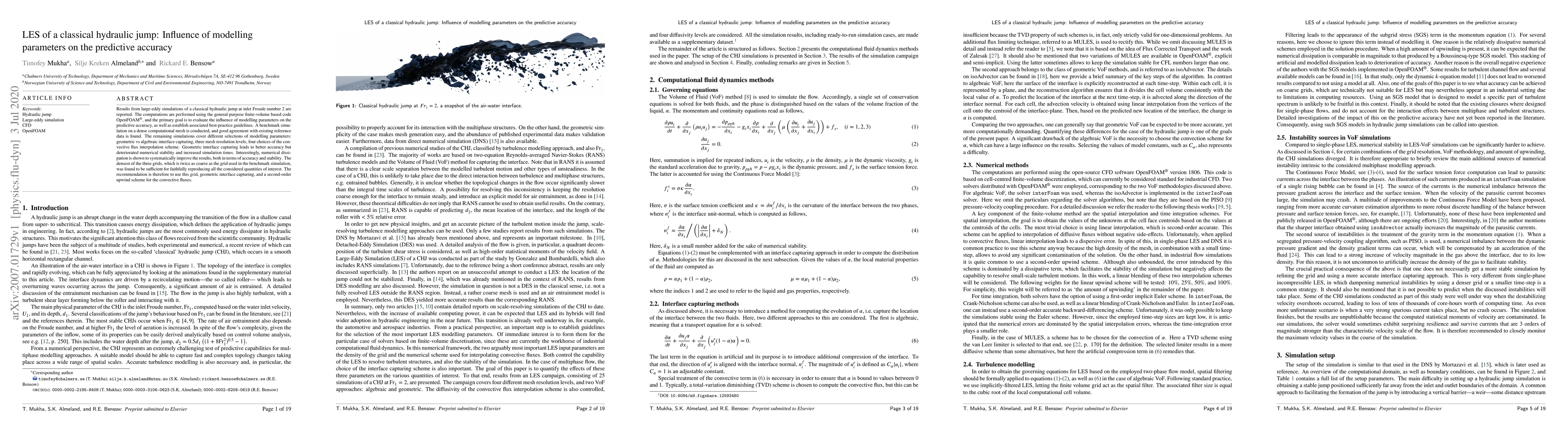 Thumbnail for LES of a classical hydraulic jump: Influence of modelling parameters on
  the predictive accuracy