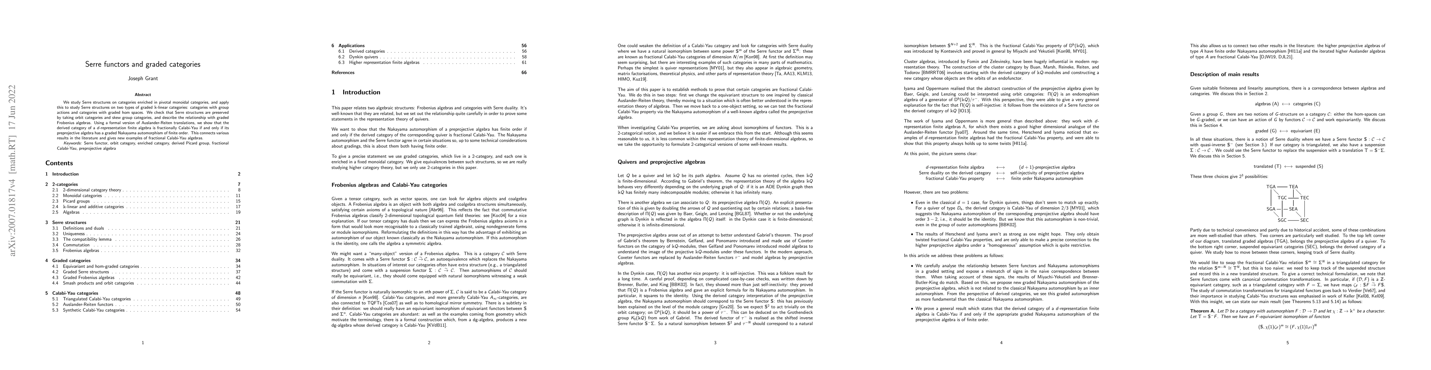 Thumbnail for Serre functors and graded categories