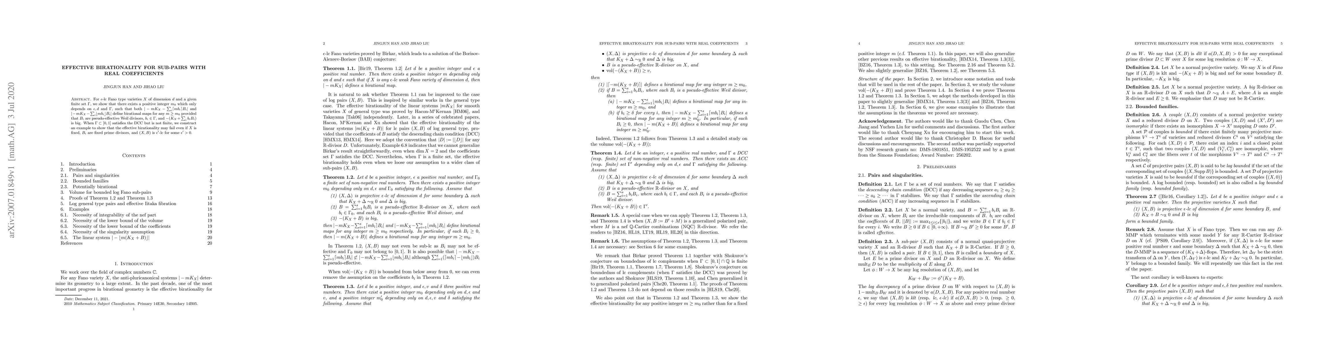 Thumbnail for Effective birationality for sub-pairs with real coefficients