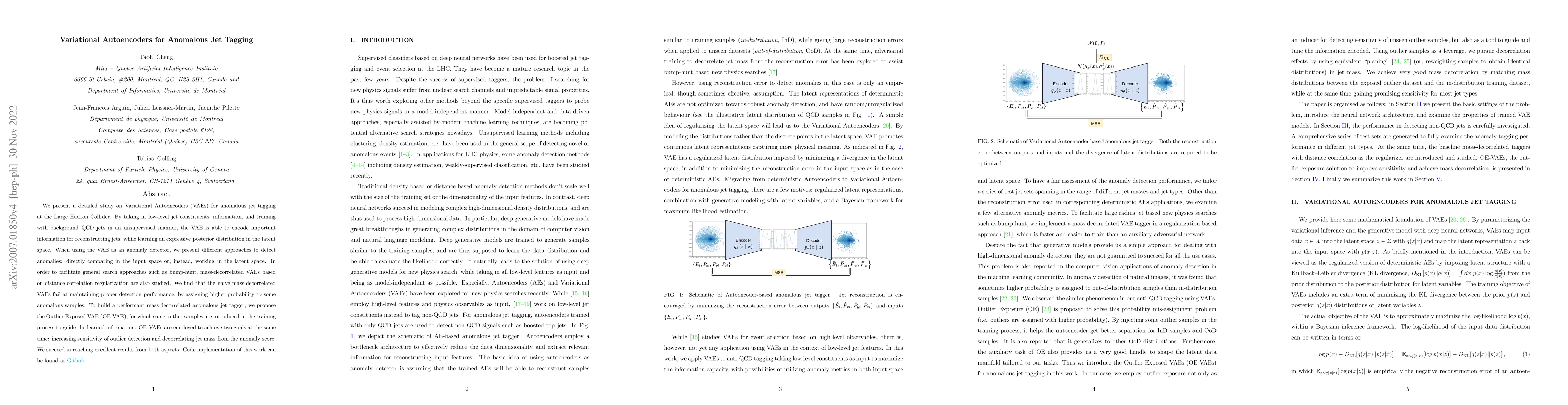 Thumbnail for Variational Autoencoders for Anomalous Jet Tagging