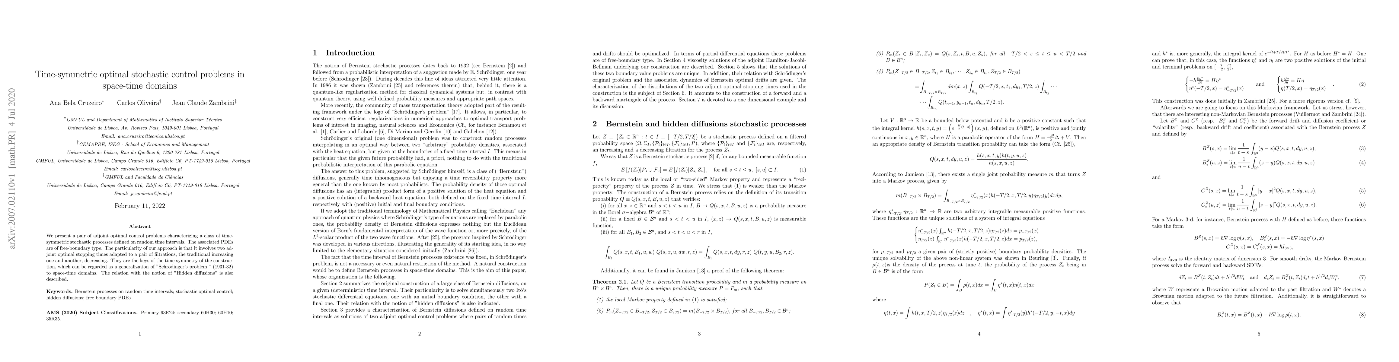 Thumbnail for Time-symmetric optimal stochastic control problems in space-time domains