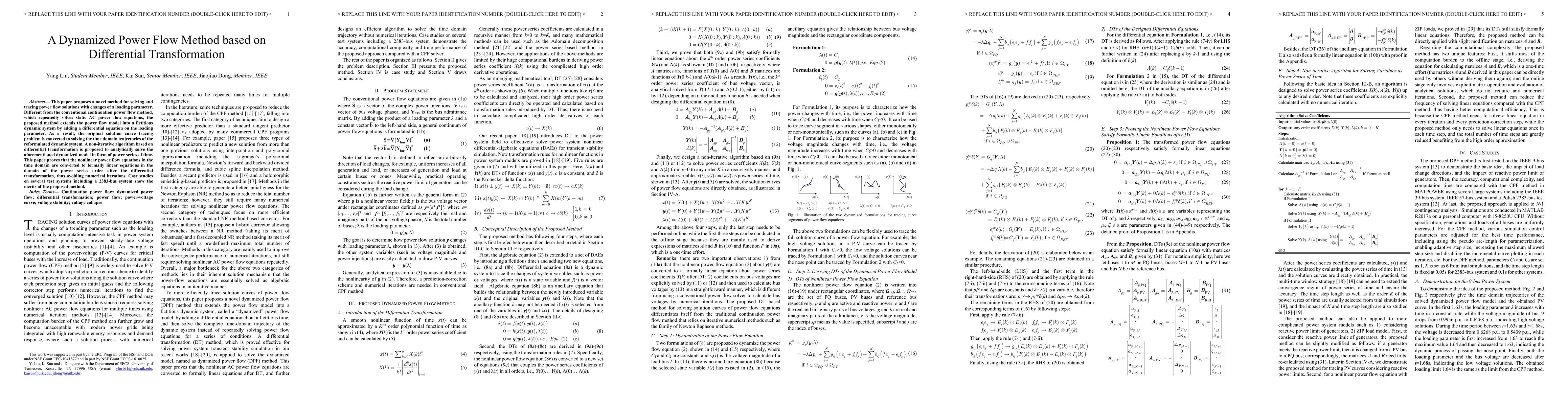 Thumbnail for A Dynamized Power Flow Method based on Differential Transformation