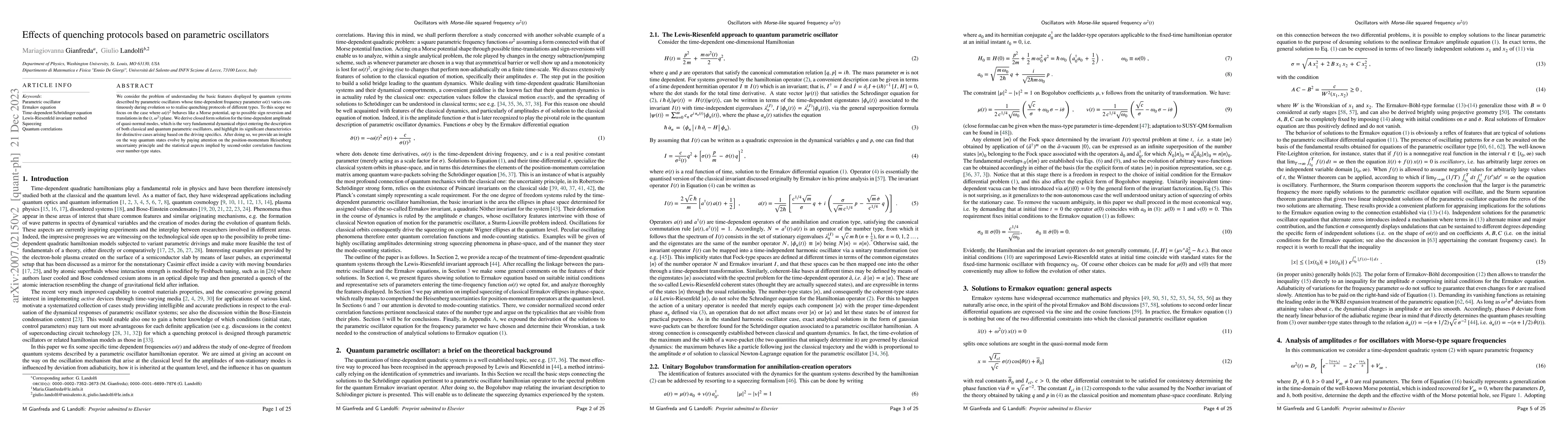 Thumbnail for Effects of quenching protocols based on parametric oscillators