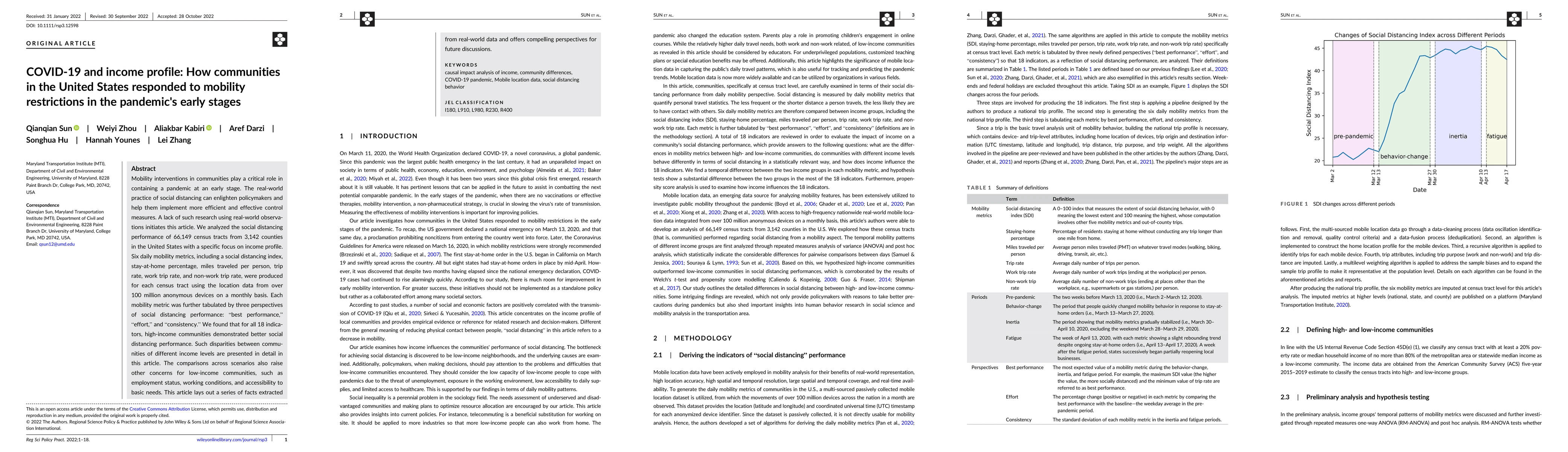 Thumbnail for COVID-19 and income profile: How communities in the United States
  responded to mobility restrictions in the pandemic's early stages