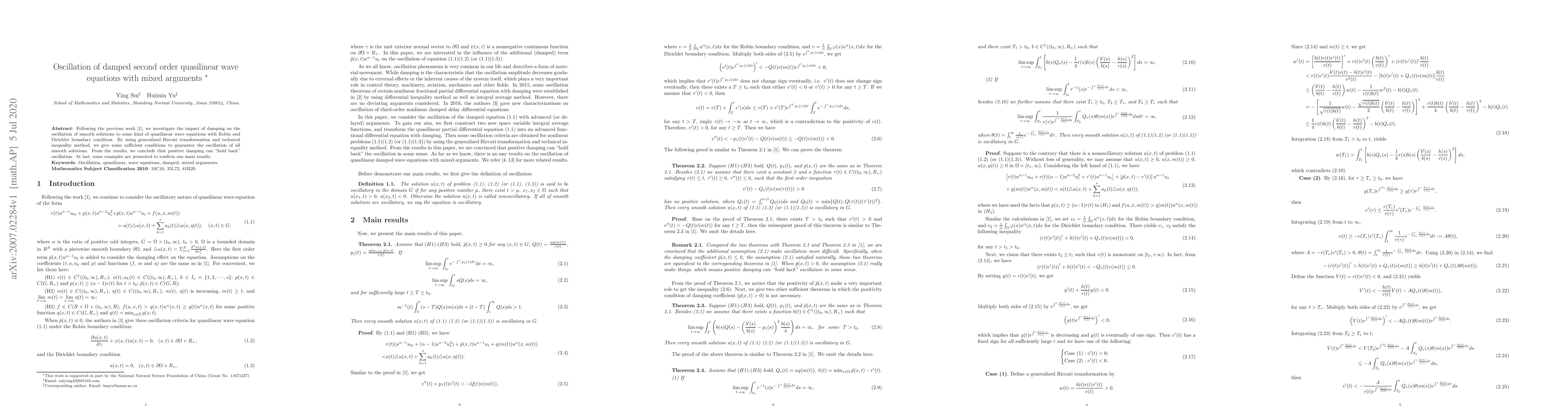 Thumbnail for Oscillation of damped second order quasilinear wave equations with mixed
  arguments