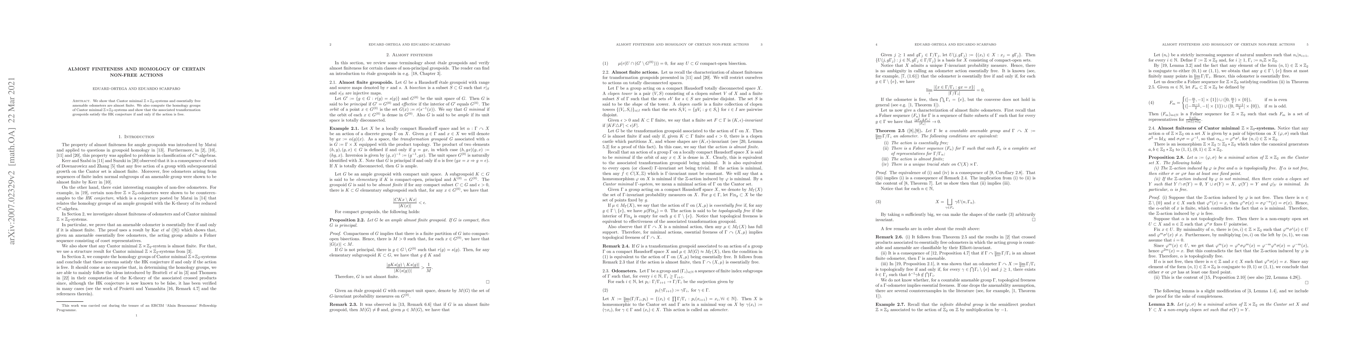 Thumbnail for Almost finiteness and homology of certain non-free actions