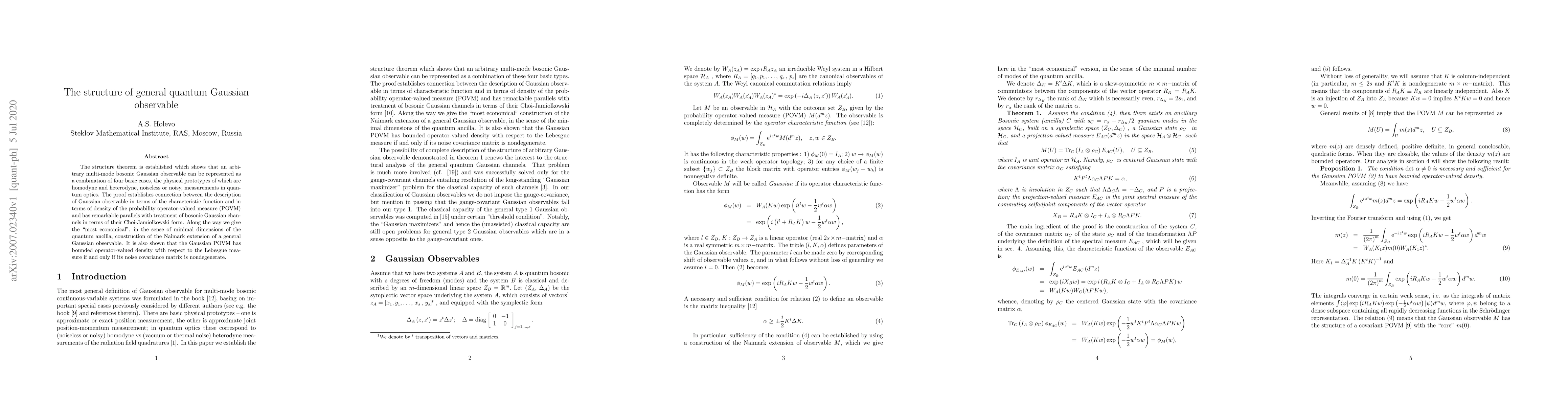 Thumbnail for The structure of general quantum Gaussian observable