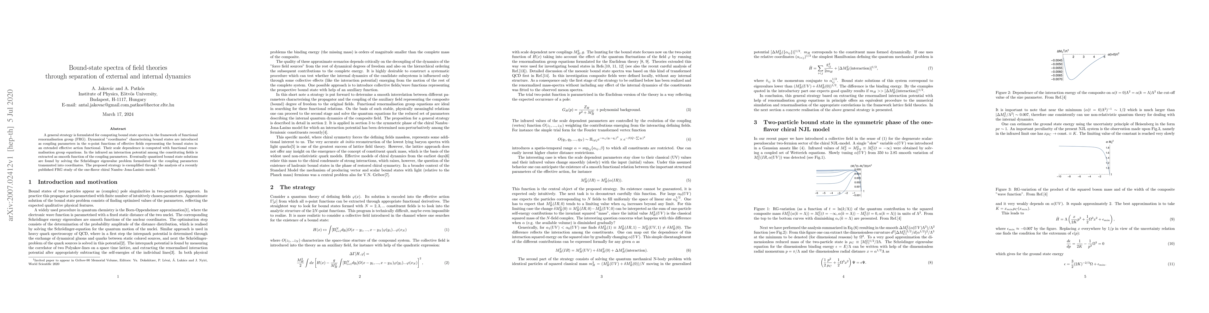 Thumbnail for Bound-state spectra of field theories through separation of external and
  internal dynamics