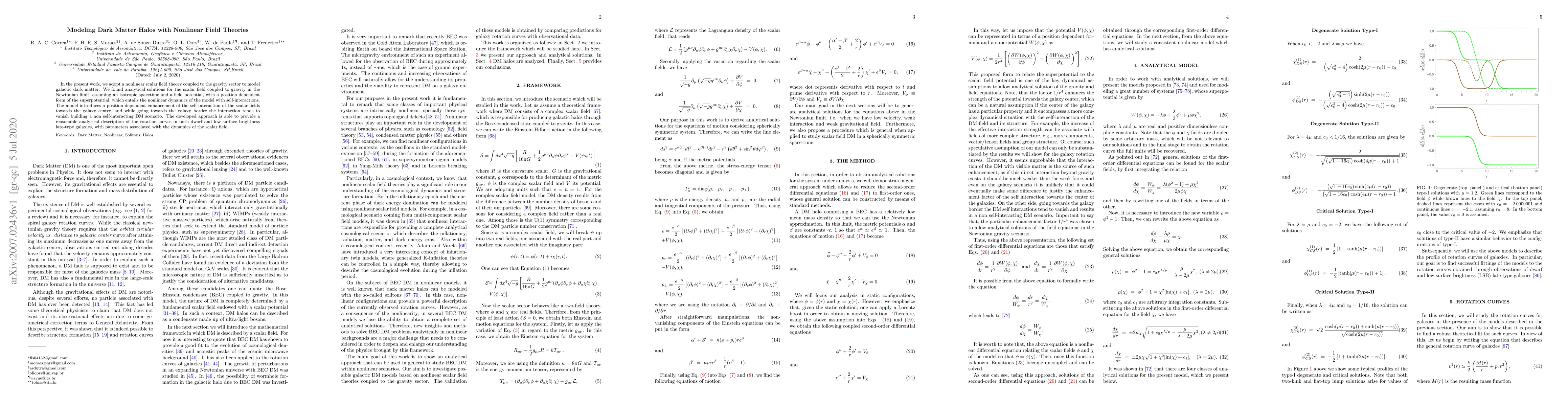 Thumbnail for Modeling Dark Matter Halos with Nonlinear Field Theories