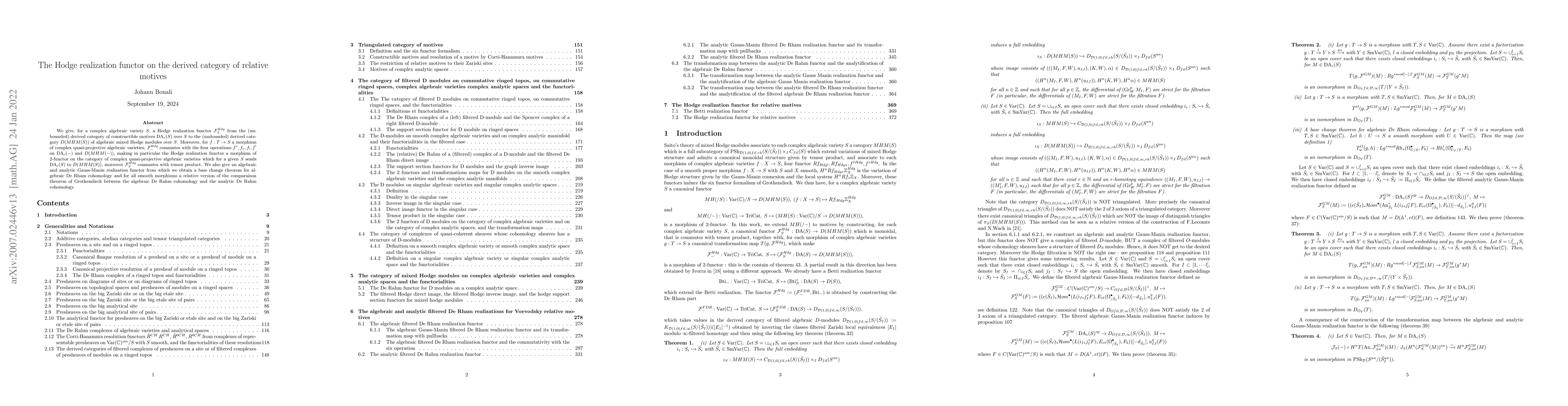 Thumbnail for The Hodge realization functor on the derived category of relative
  motives