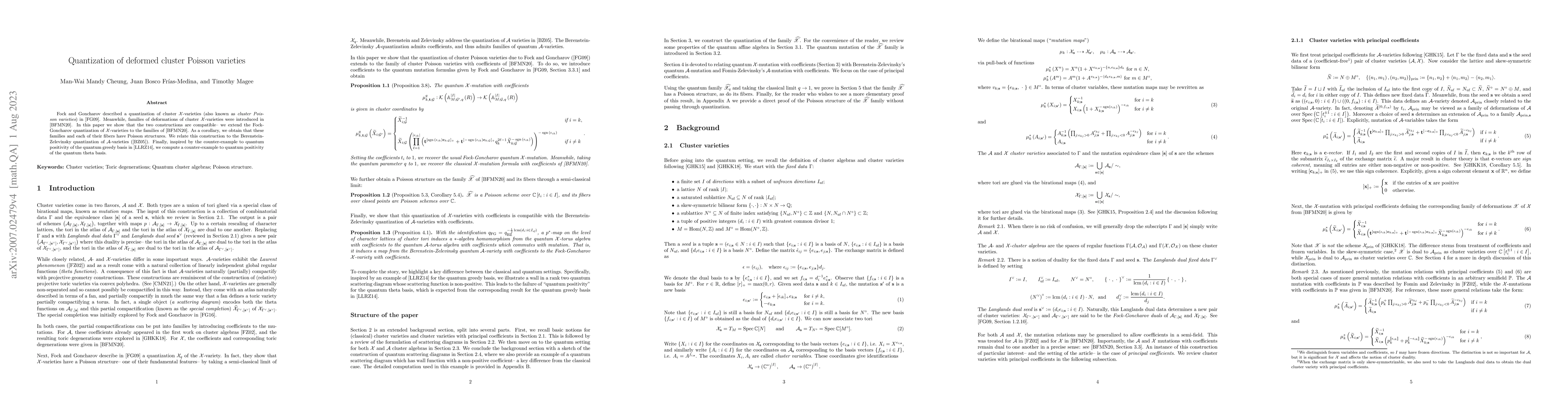 Thumbnail for Quantization of deformed cluster Poisson varieties