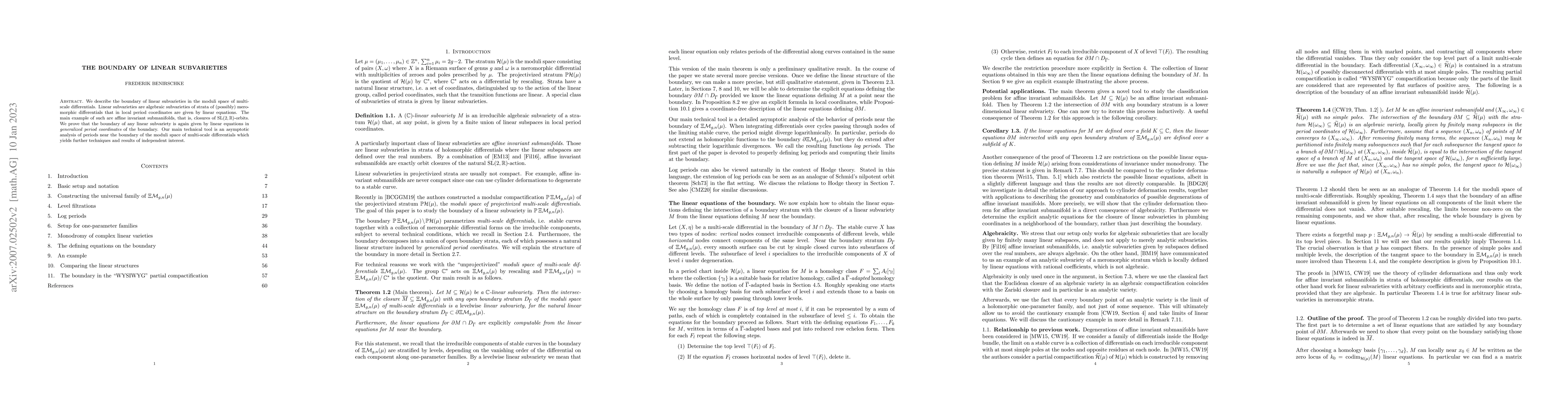 Thumbnail for The boundary of linear subvarieties