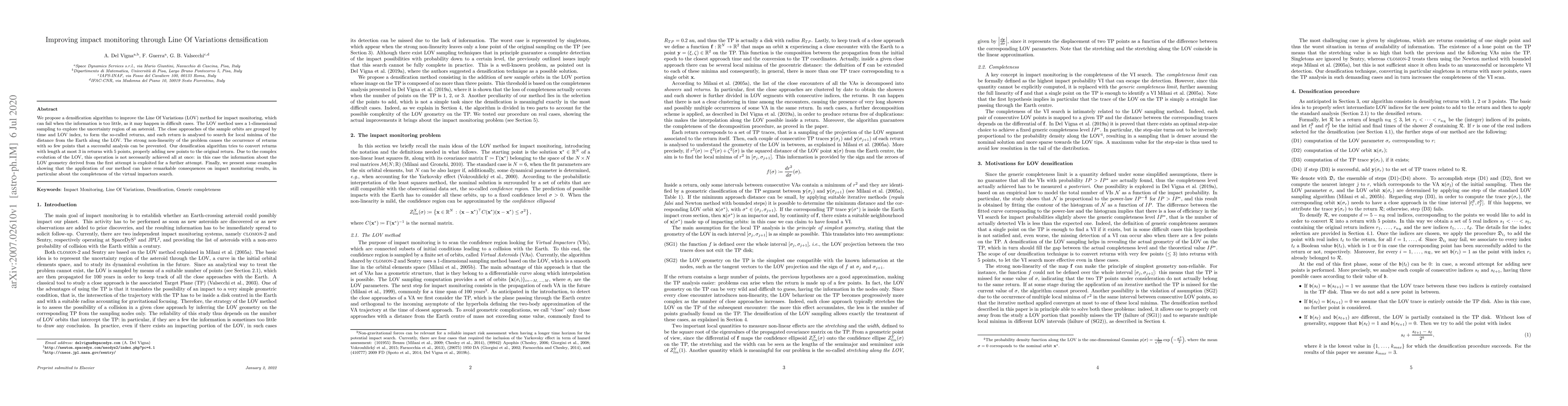 Thumbnail for Improving impact monitoring through Line Of Variations densification