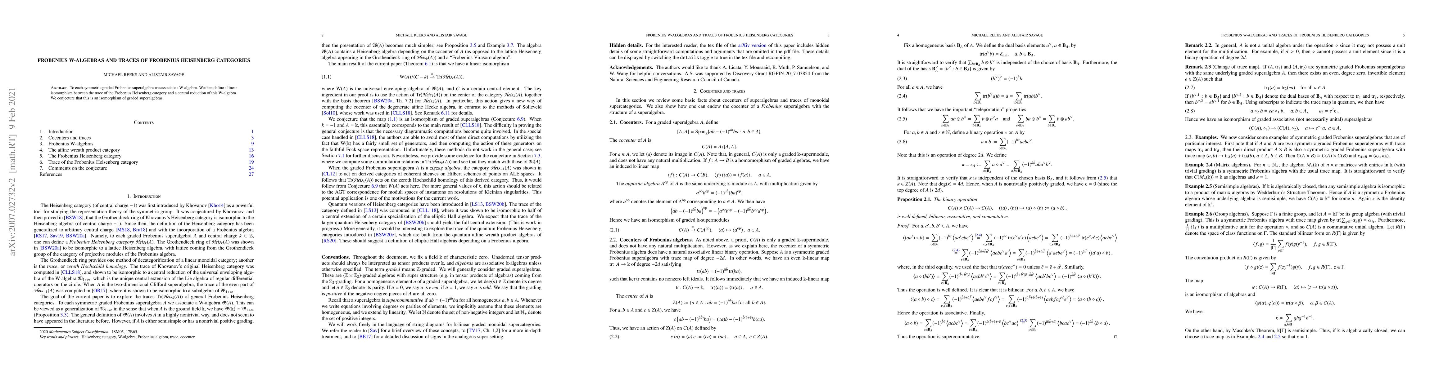 Thumbnail for Frobenius W-algebras and traces of Frobenius Heisenberg categories