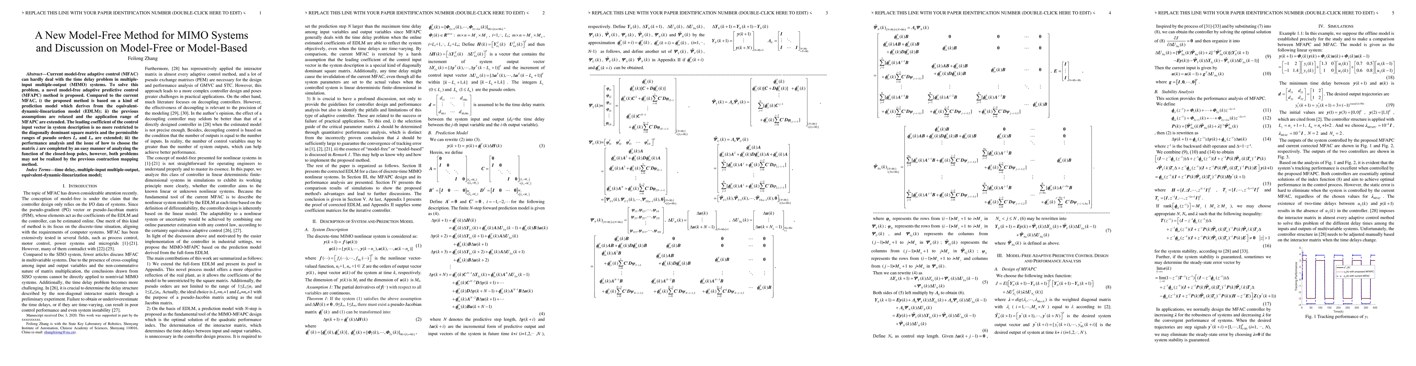 Thumbnail for A New Model-Free Method for MIMO Systems and Discussion on Model-Free or
  Model-Based