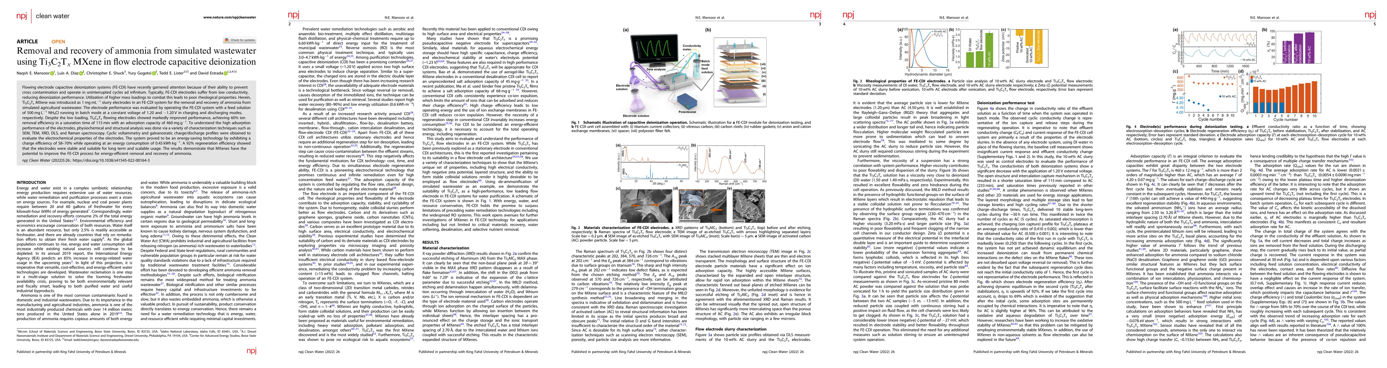 Thumbnail for Removal and Recovery of Ammonia from Wastewater using Ti$_3$C$_2$T$_x$
  MXenes in Flow Electrode Capacitive Deionization